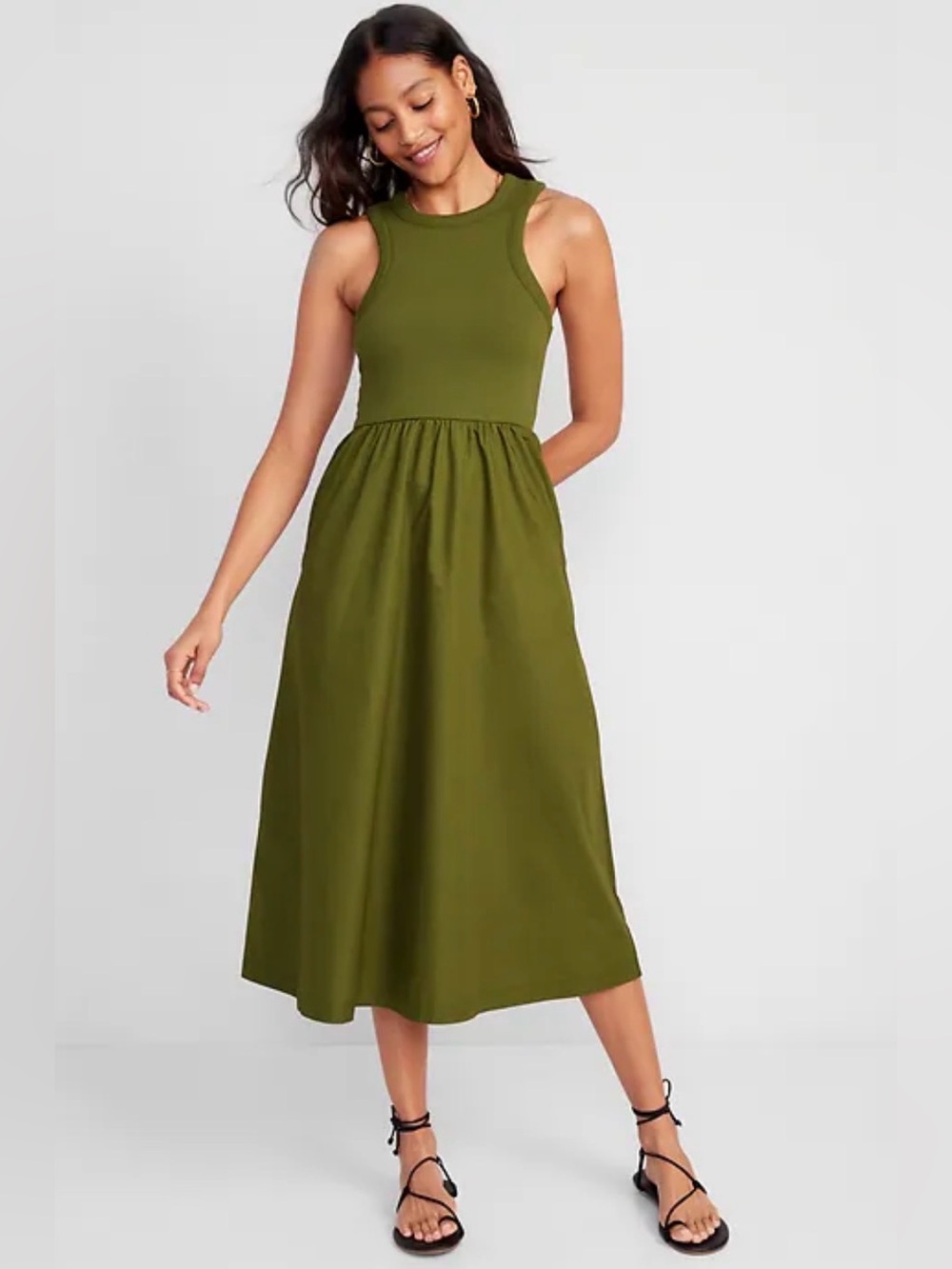 NWT- Old Navy Fit & Flare Combination Midi Dress